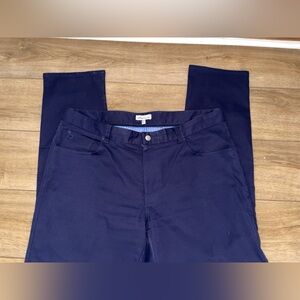 PETER MILLAR men's 38x32 Blue Polyester Flat Frnt Golf Pants Great